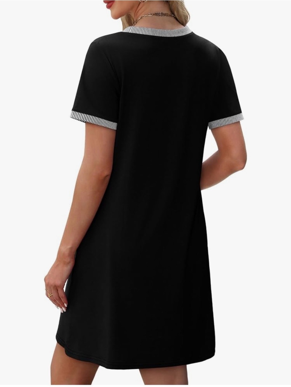 🆕 NWT - Women’s Short Sleeve T Shirt Dress- Size XL- black - Picture 6 of 9